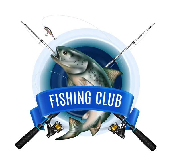 Winter Fishing Club Emblem — Stock Vector