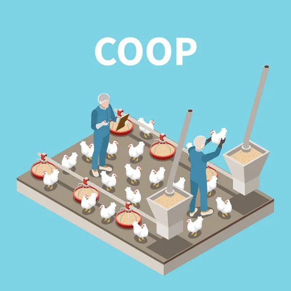 Coop Isometric Arkaplanı — Stok Vektör