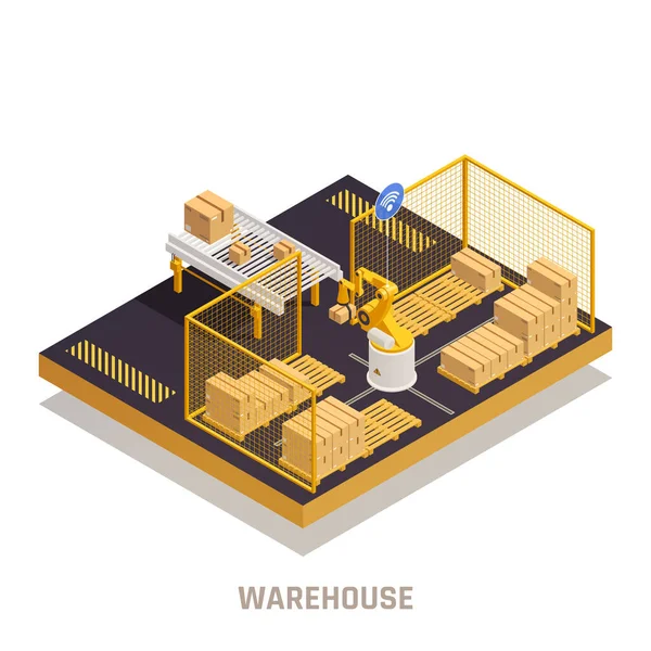 Depo Otomasyonu Isometric Element — Stok Vektör