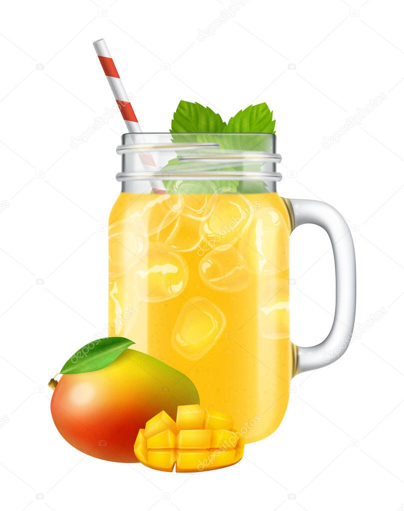 Mango Cocktail Jar Composition