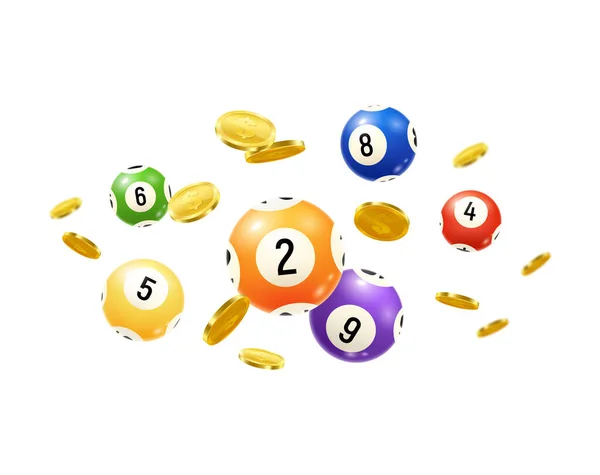Dibujar bolas composición de la lotería — Vector de stock