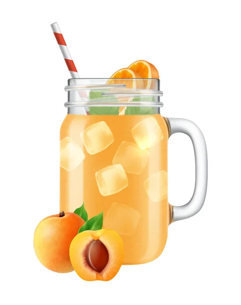 Peach Cocktail Smoothie Sammansättning — Stock vektor