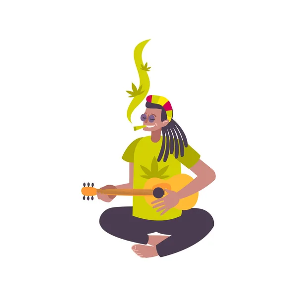 Rasta Man Dope Composición — Vector de stock