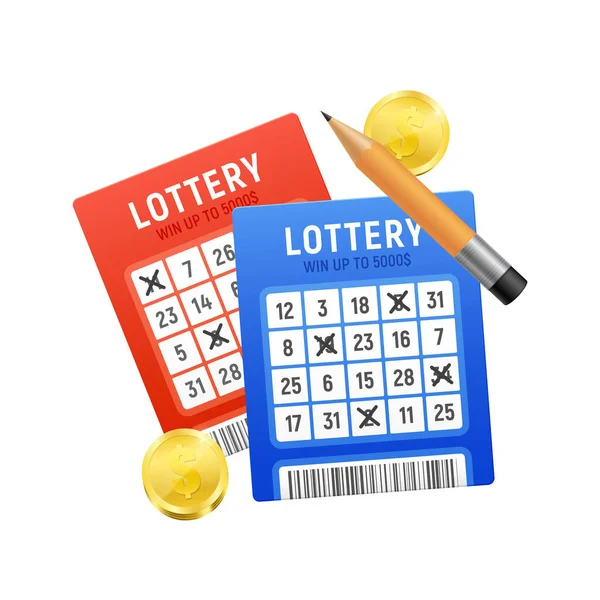 Lottery Tickets Realistic Composition — Stock Vector