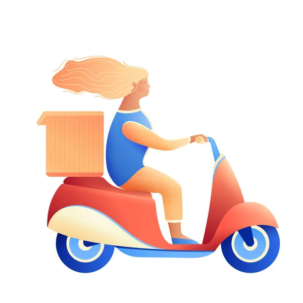 Scooter Motorbike Delivery Composition — Stock Vector