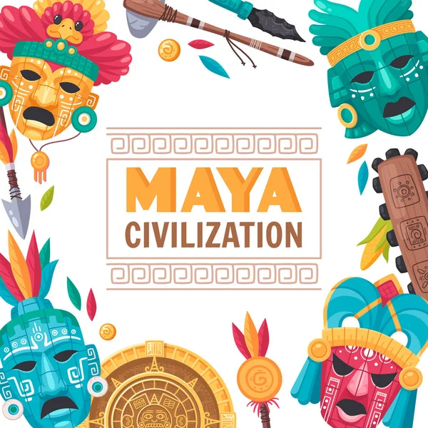 Постер для цивілізації майя — стоковий вектор