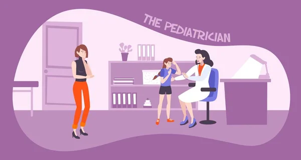 Pedicatrician With Kid Composition - Stok Vektor