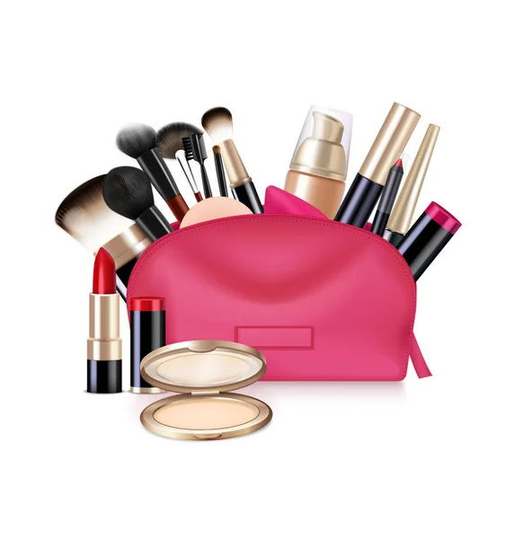 Borsa con composizione cosmetica — Vettoriale Stock