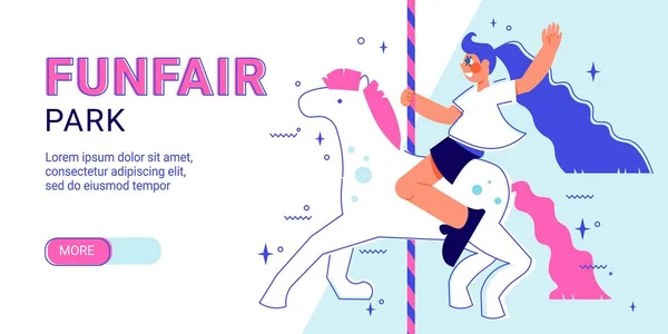 Funfair Park Horizontale Banner — Stockvector