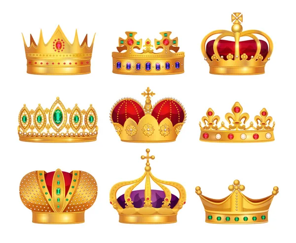 王室王冠セット — ストックベクタ