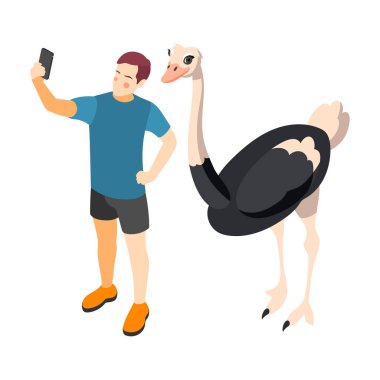 Deve Kuşu Selfie Kompozisyonu