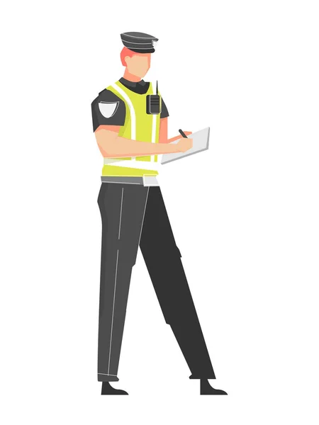 Road Police Officer Composition — Stock Vector