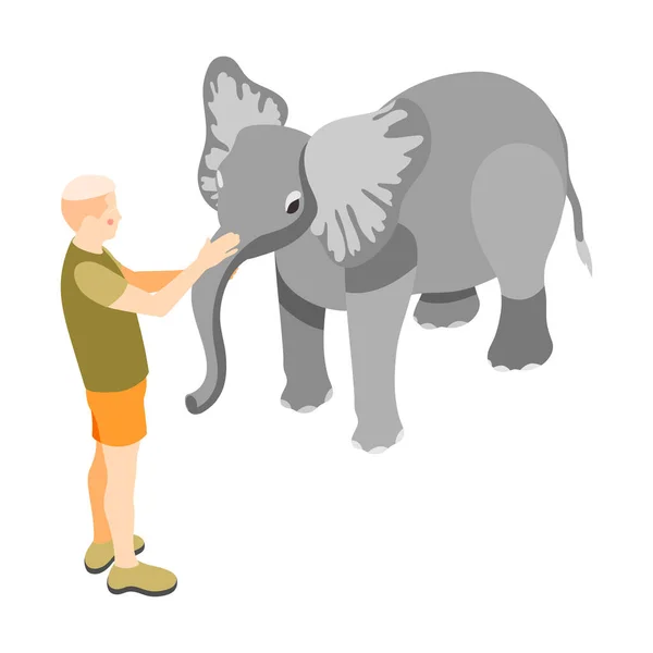 Composizione dello zoo di contatto dell'elefante — Vettoriale Stock