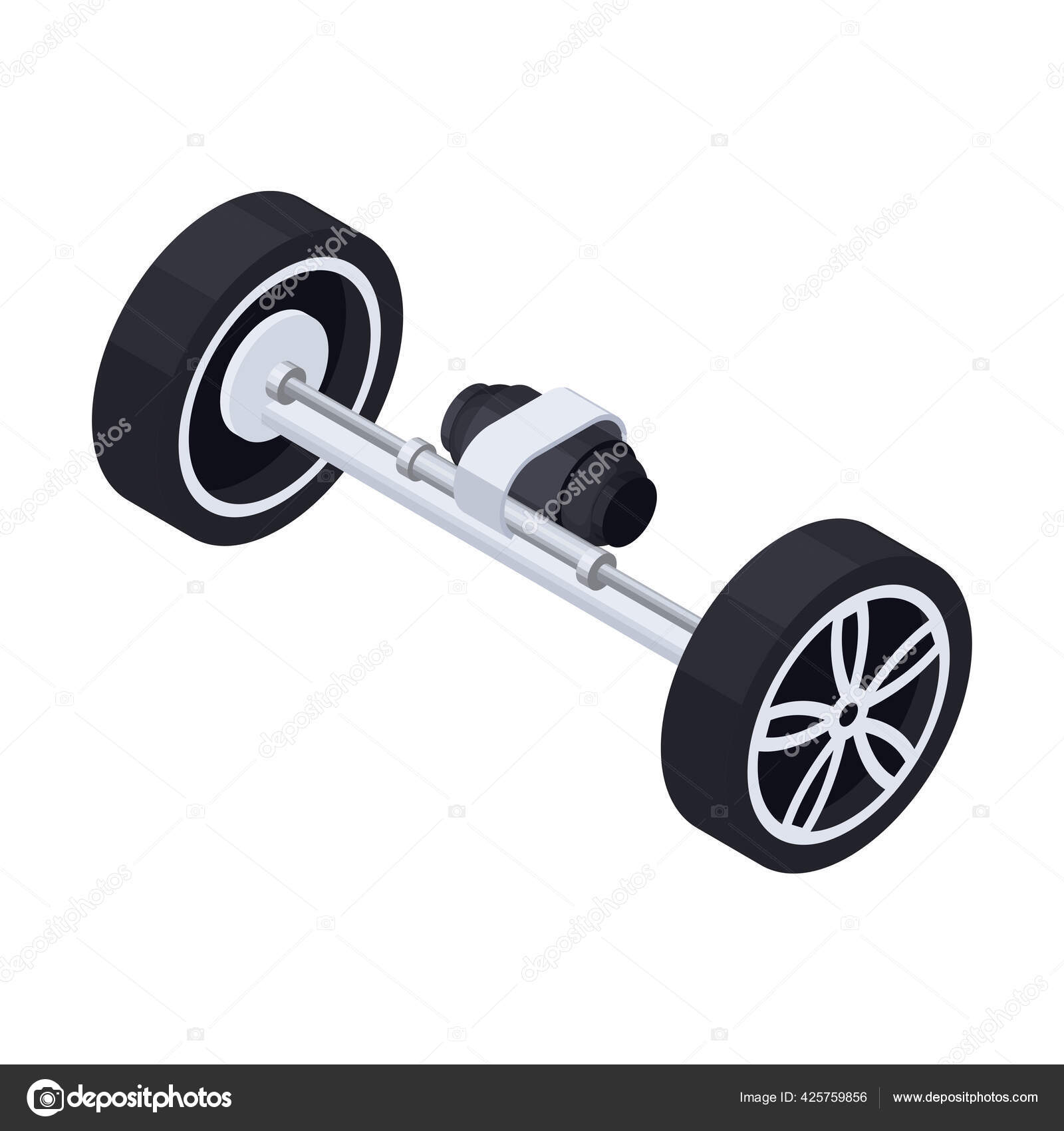 Car Chassis Wheels Composition Stock Vector by ©macrovector 425759856