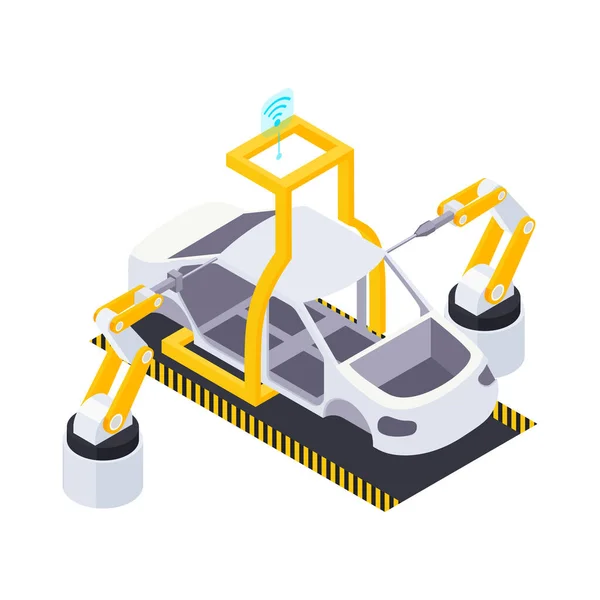 Komposition von Industrielinien-Autos — Stockvektor