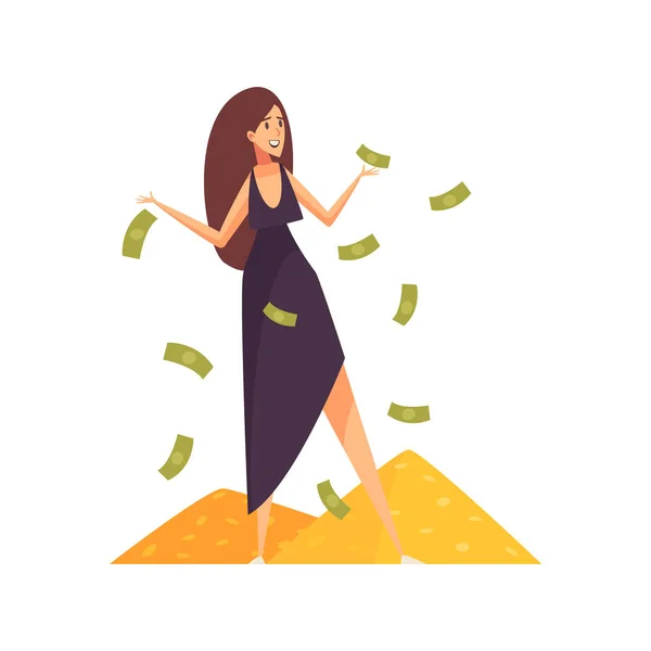 Throwing Money About Composition — Stock Vector