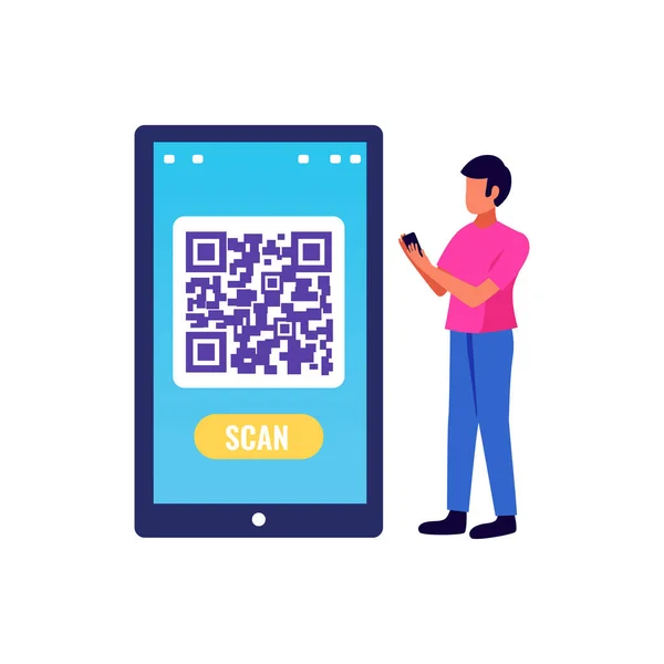 QR Code Scanning Composition — Stock vektor