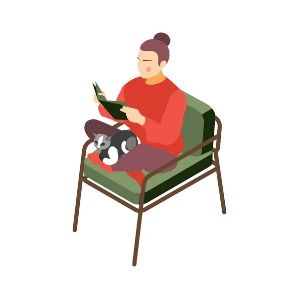 Reading Book Hygge Összetétel — Stock Vector