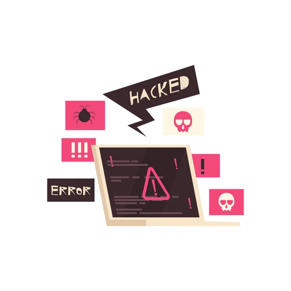 Σύνθεση σφάλματος υπολογιστή Hacked — Διανυσματικό Αρχείο