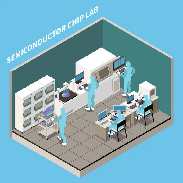 Composição do laboratório da microplaqueta de silicone — Vetor de Stock