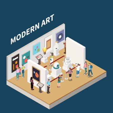 Modern Sanat Isometric Arkaplanı