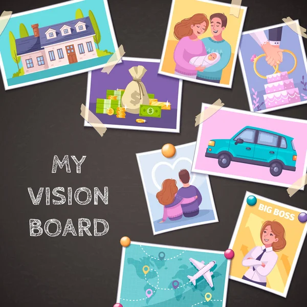 A Vision Board összetétele — Stock Vector