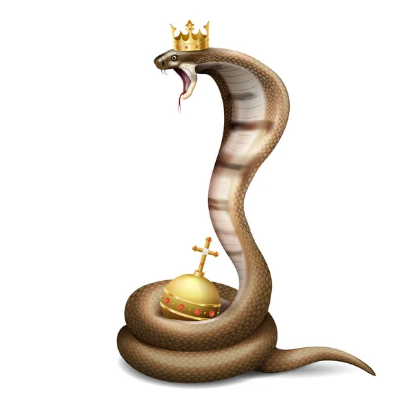 Cobra King Composition réaliste — Image vectorielle