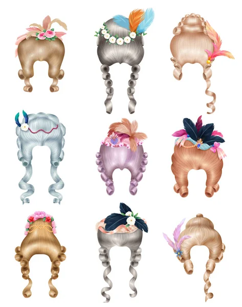 Rococo Pigs Realistische Set — Stockvector