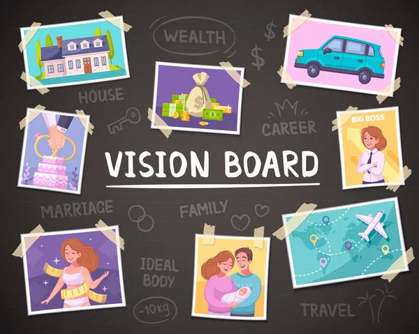 Vision Board háttér — Stock Vector
