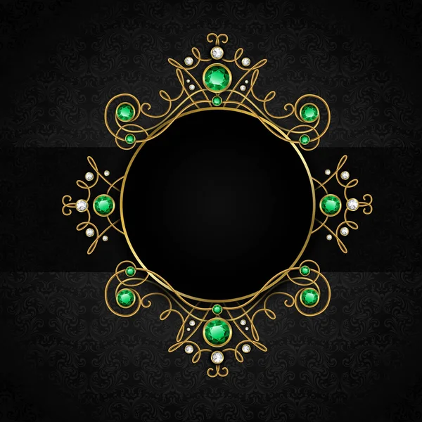 Biżuteria czarna ramka — Wektor stockowy