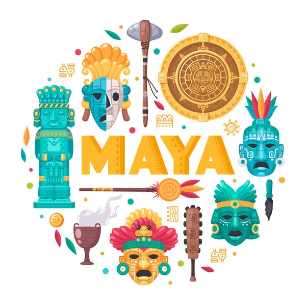 Concept de civilisation maya — Image vectorielle