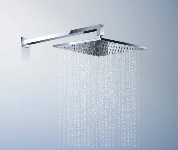 Sprcha hlava s vodou realistické koncepce — Stockový vektor