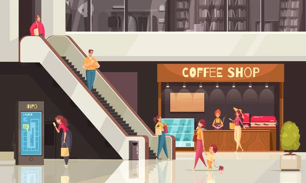 Shopping Escalator Composition — Image vectorielle