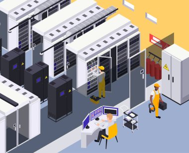 Veri Merkezi Isometric Bileşimi 