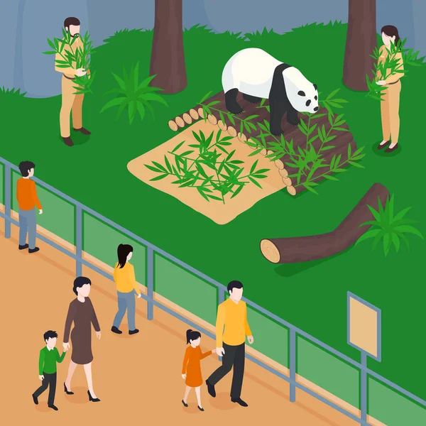 Composizione dello zoo di Panda Park — Vettoriale Stock