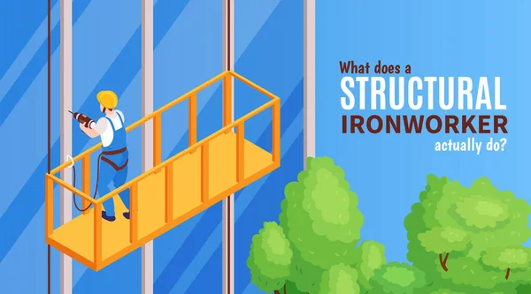 Bannière structurelle Ironworker — Image vectorielle