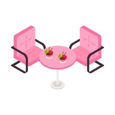 Icecream Kafe Koltukları Kompozisyonu