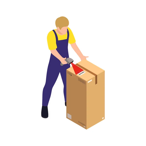 Warehouse Worker Illustration — Stock Vector