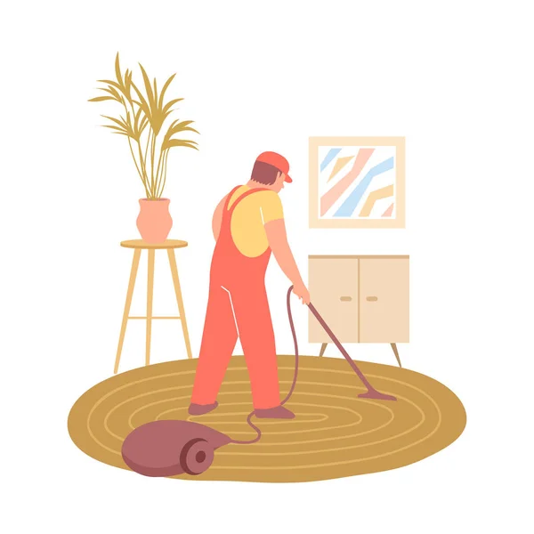 Alfombra Hoovering Ilustración — Vector de stock