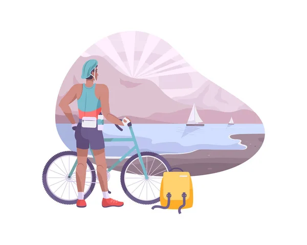 Cyklistické moře Cestovní ruch Složení — Stockový vektor