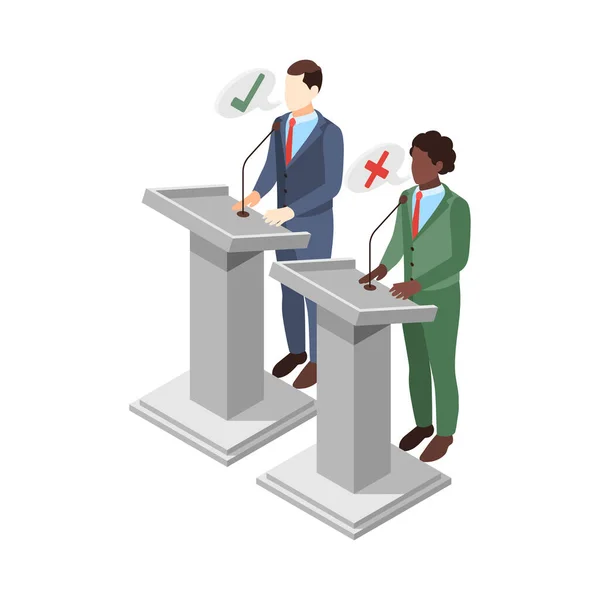 Political Speakers Discrimination Composition — Stock Vector