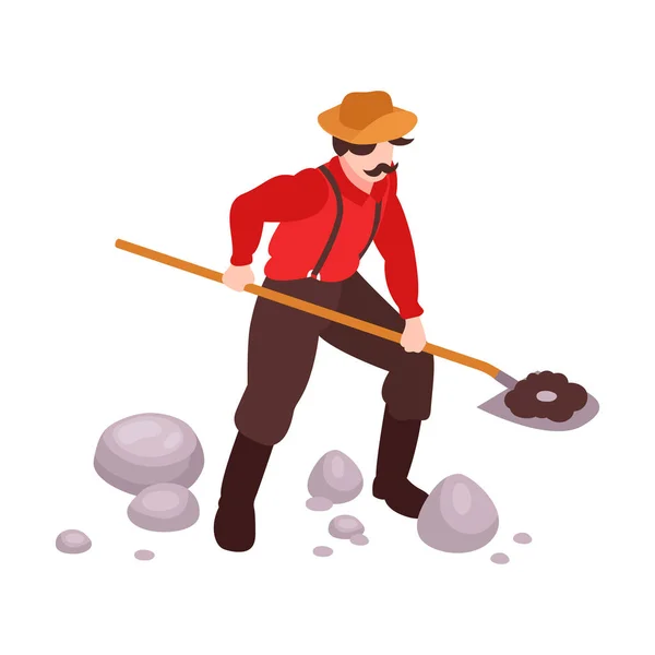 Mining Rush Vector Illustration — Stockvektor