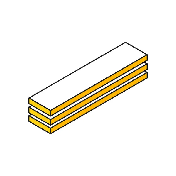 Isometrische Zusammensetzung von Schnittholz — Stockvektor