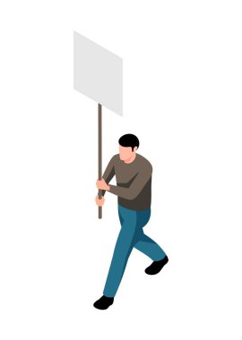 Eylemci Isometric Illustration
