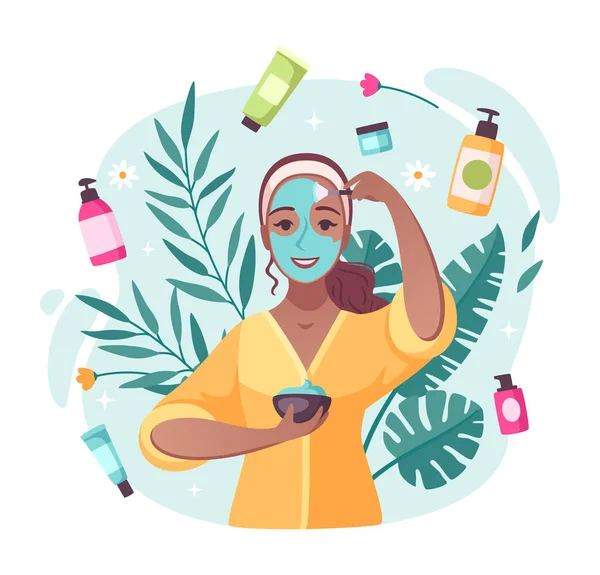 Skincare Cartoon Composition — Stockový vektor