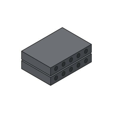Isometric Beton Malzemeler Kompozisyonu