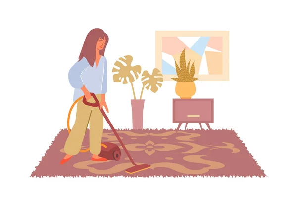 Lapos tisztítás szőnyeg illusztráció — Stock Vector