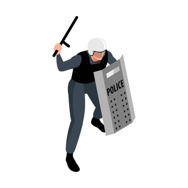 Politieagent Isometrische Ikoon — Stockvector