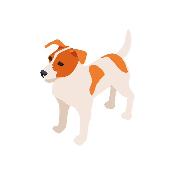 Izometryczna kompozycja małego psa — Wektor stockowy
