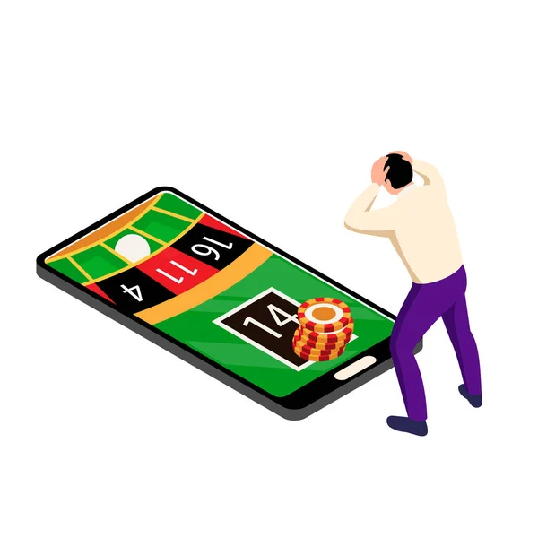 Losing Online Casino Composition — Stock Vector